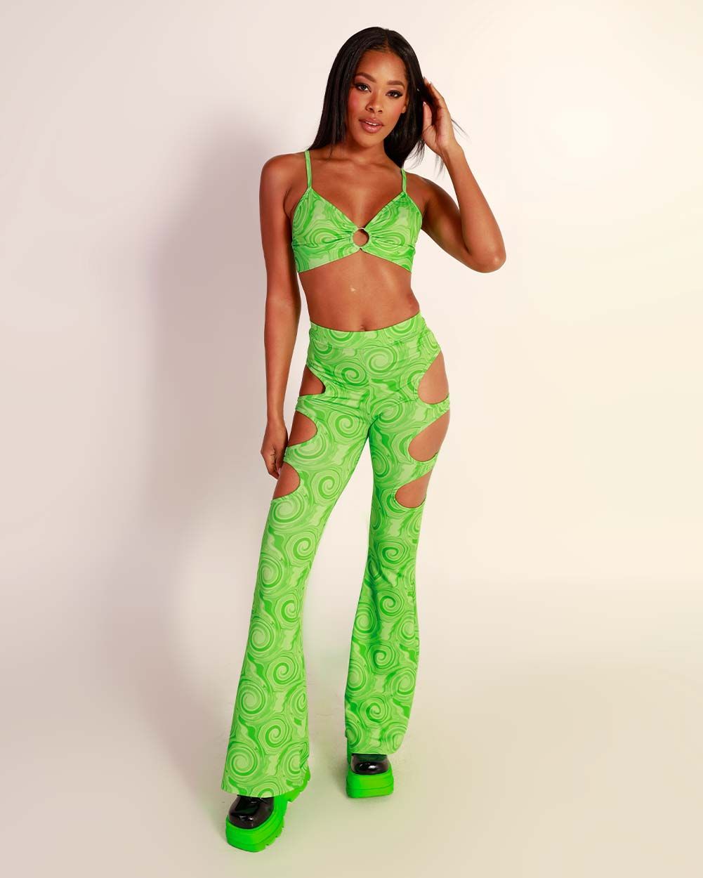 Whimsicle Swirls Cutout Bell Bottoms sold by iHeartRaves product image thumbnail 5