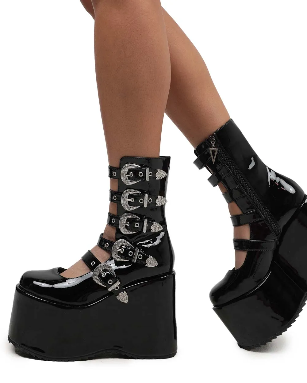 Dark Side Buckle Platform Boots sold by iHeartRaves