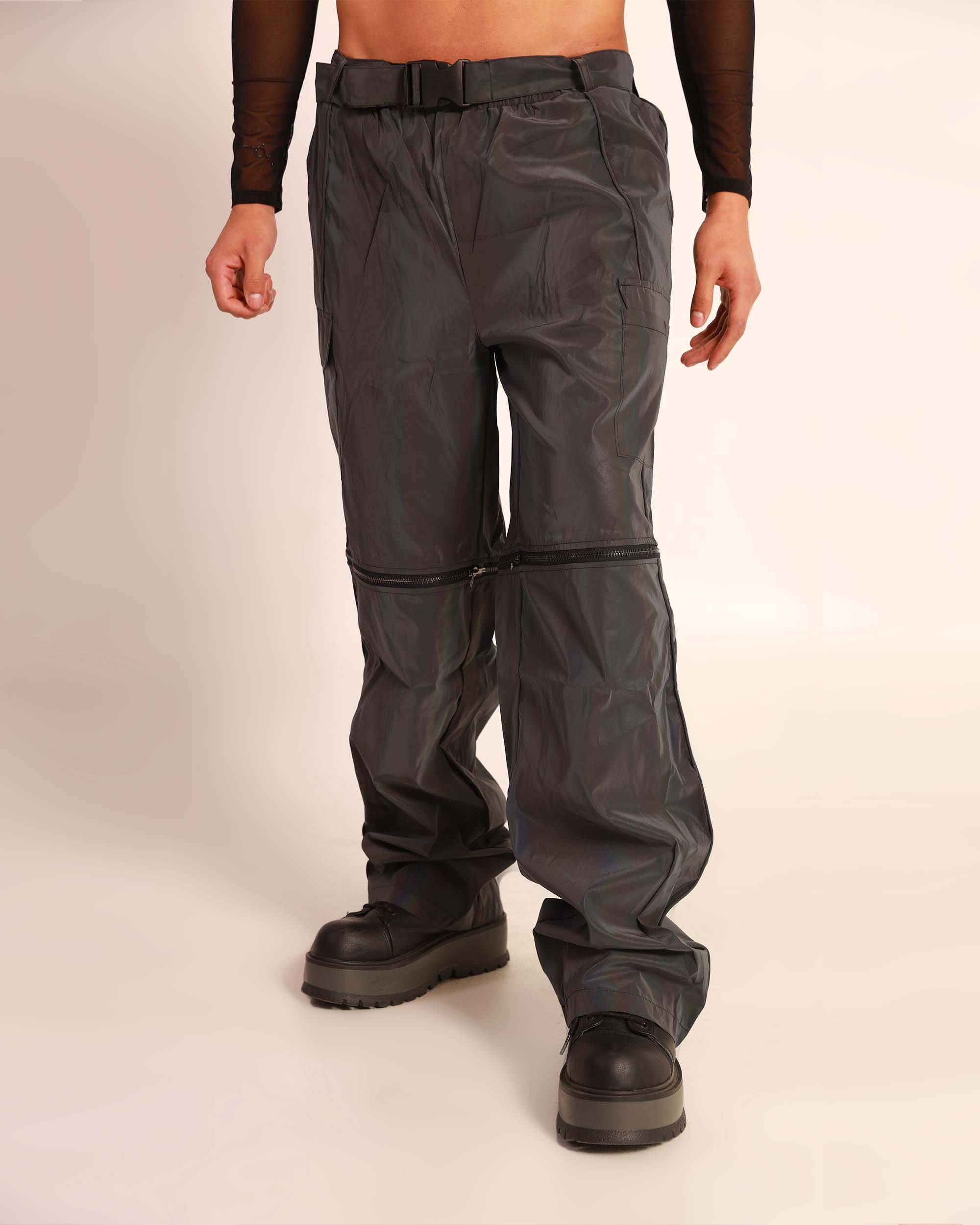 Unisex Time to Reflect Rainbow Reflective Wide Leg Pants sold by iHeartRaves product image thumbnail 8