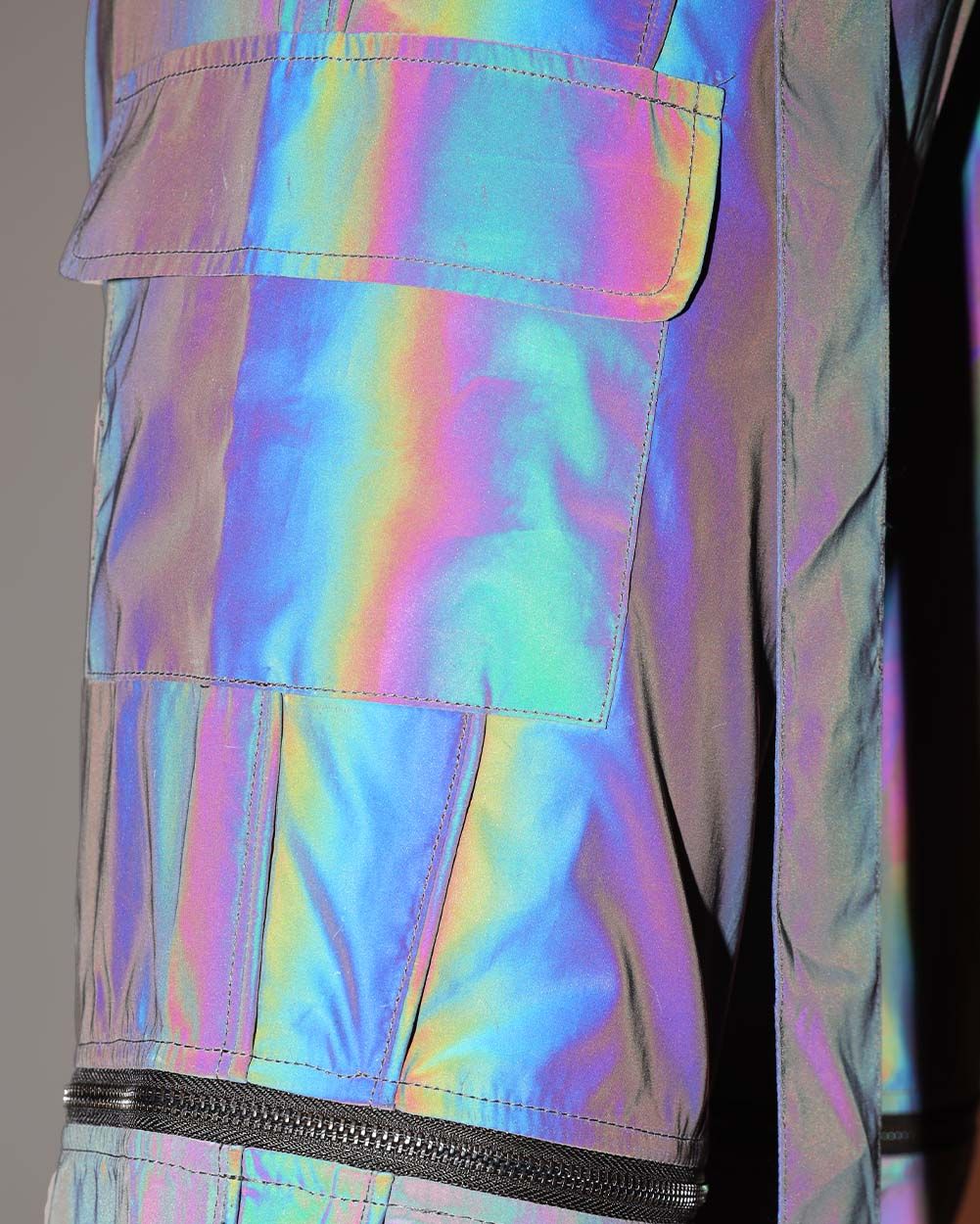 Unisex Time to Reflect Rainbow Reflective Wide Leg Pants sold by iHeartRaves product image thumbnail 2