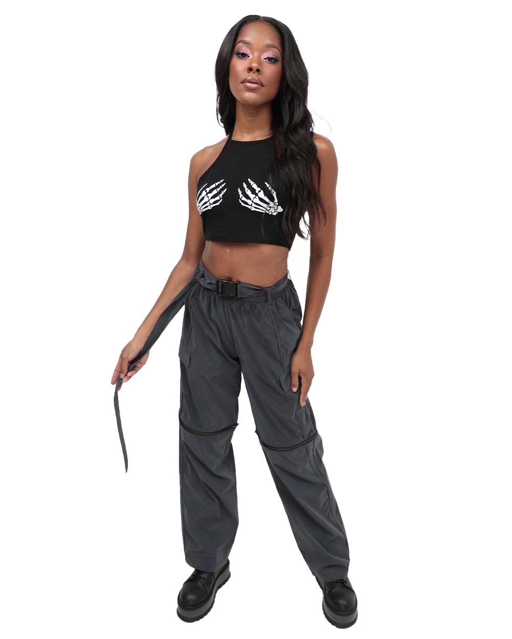 Unisex Time to Reflect Rainbow Reflective Wide Leg Pants sold by iHeartRaves product image thumbnail 5