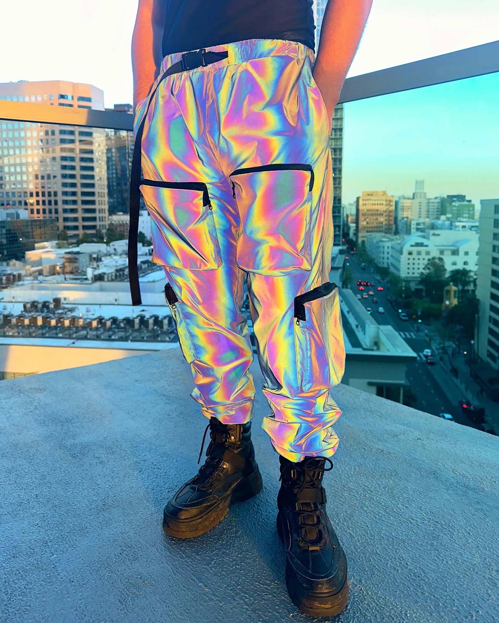 Daylight Rainbow Reflective Joggers with Cargo Pockets sold by iHeartRaves product image thumbnail 5