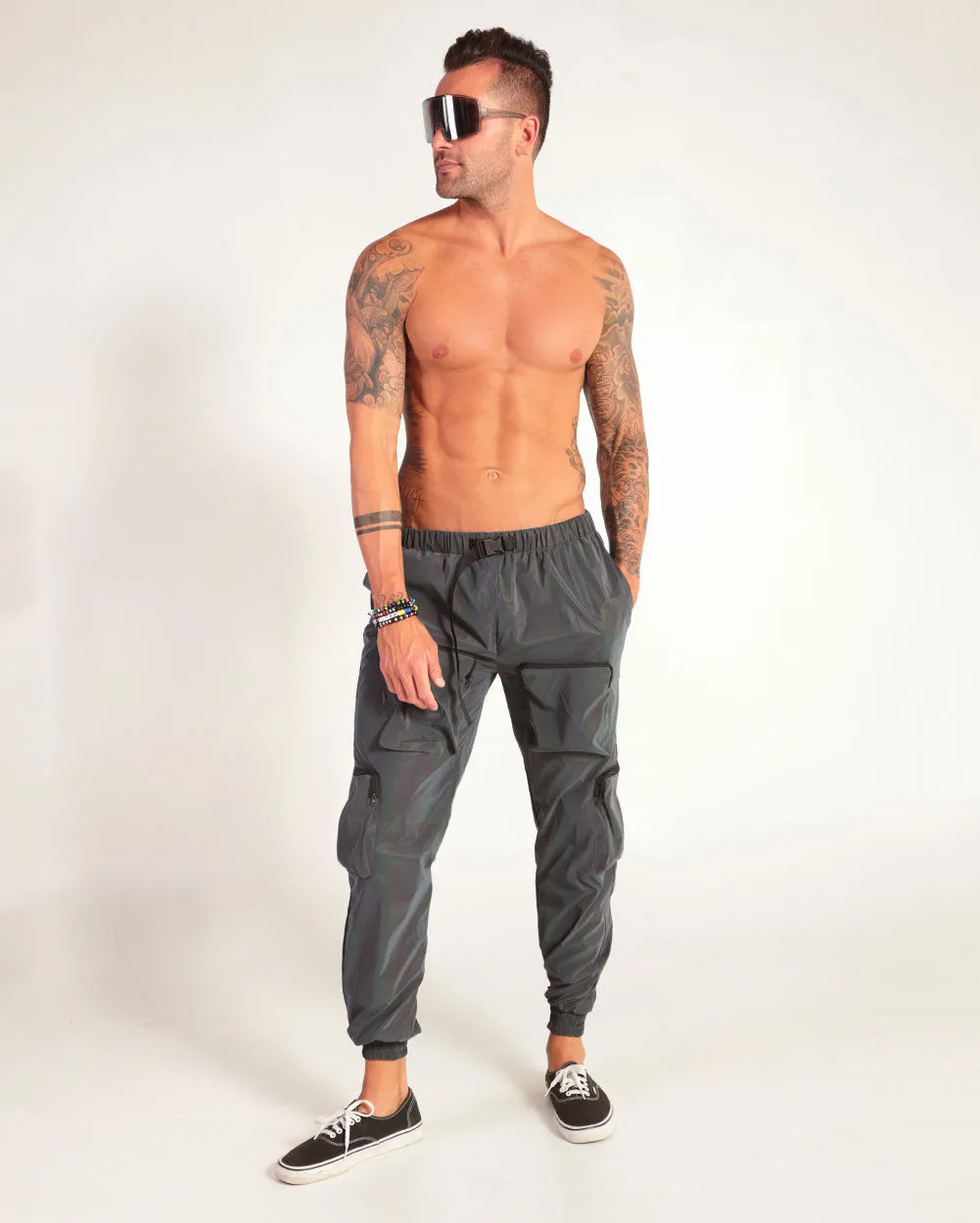 Daylight Rainbow Reflective Joggers with Cargo Pockets sold by iHeartRaves product image thumbnail 4