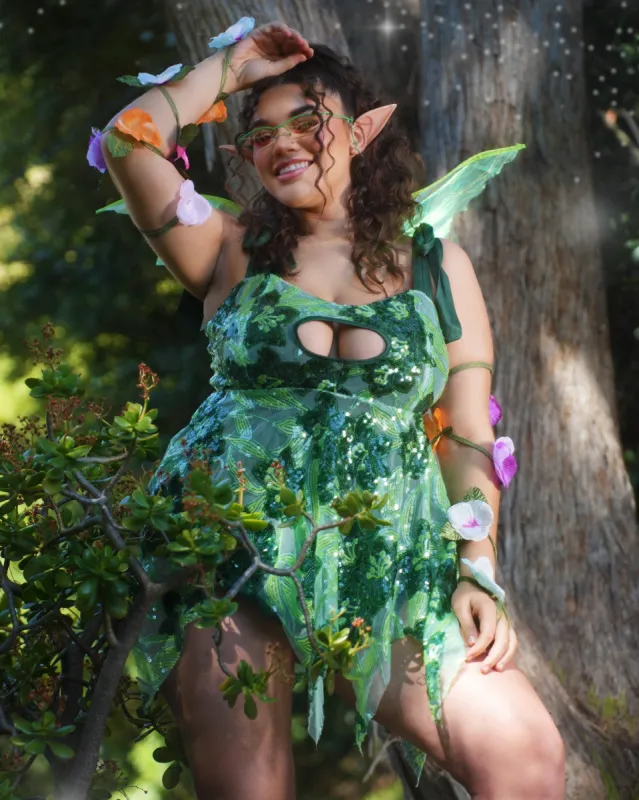 Forest Fairytale Sequin Fairy Dress Outfit sold by iHeartRaves
