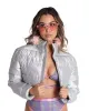All Night Long Holo Cropped Puffer Jacket sold by iHeartRaves