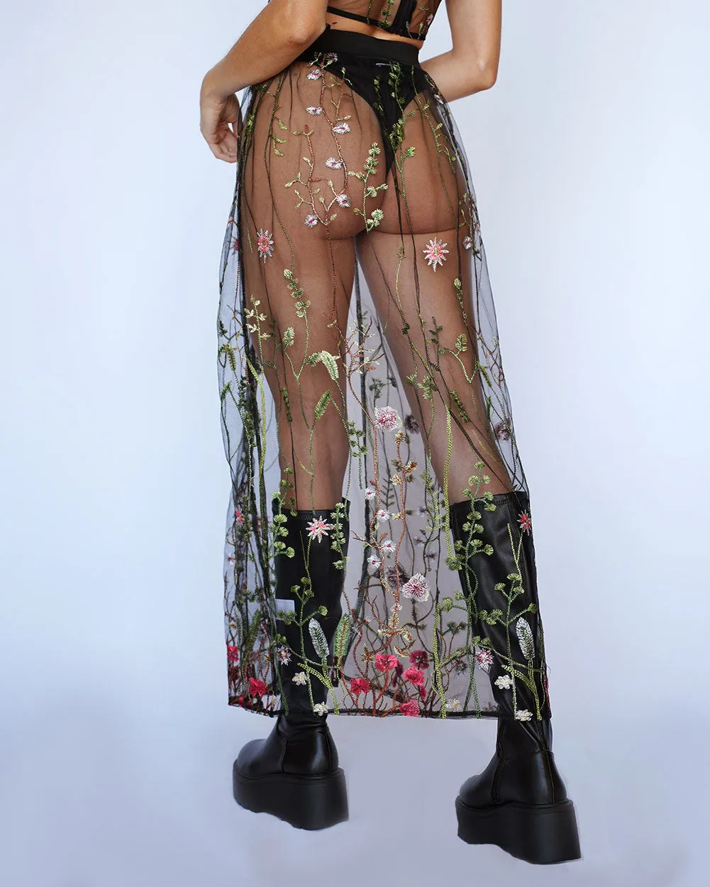 Lace Flowerfields Maxi Skirt sold by iHeartRaves product image thumbnail 3