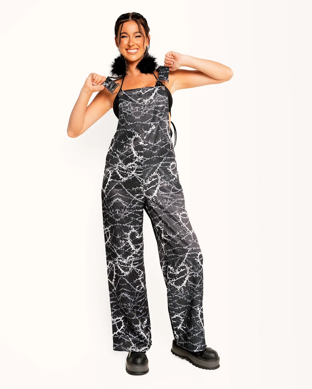 Sunflowerraver x iHR I'm Sensitive Unisex Overalls sold by iHeartRaves product image thumbnail 2