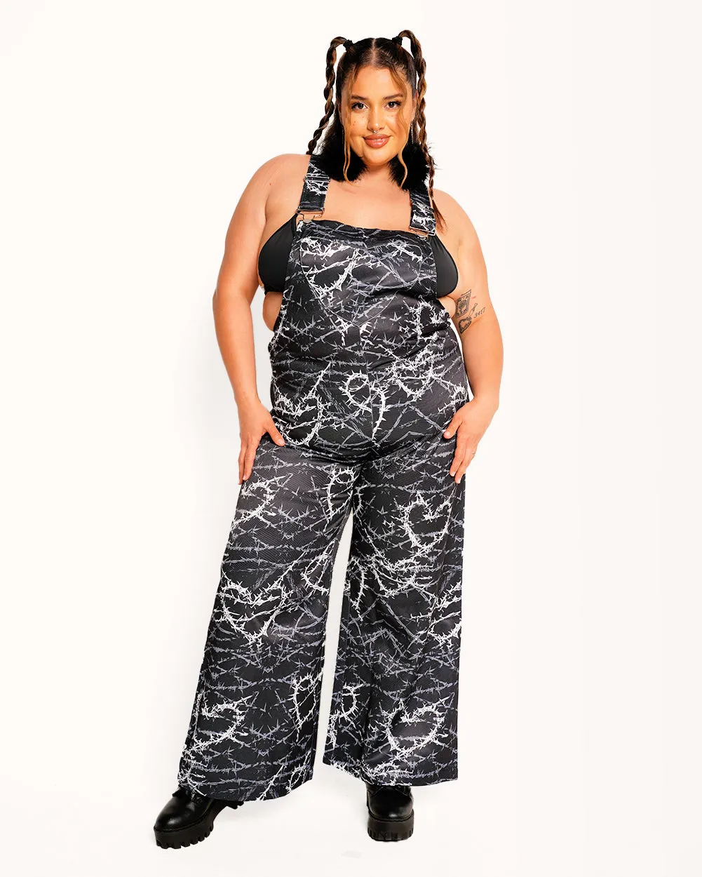 Sunflowerraver x iHR I'm Sensitive Unisex Overalls sold by iHeartRaves product image thumbnail 4