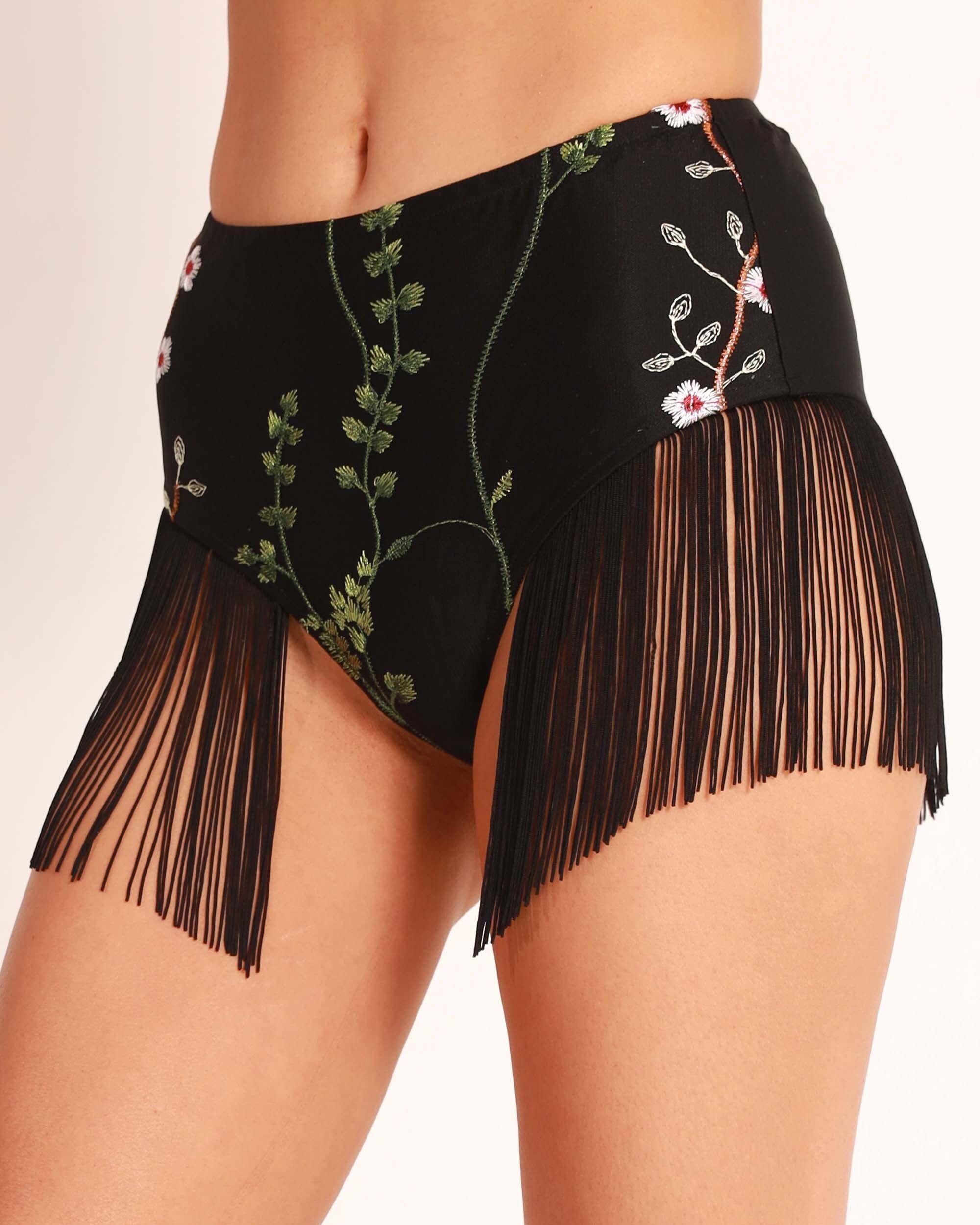 Lace Flower Fields Fringe Bottoms sold by iHeartRaves product image thumbnail 4