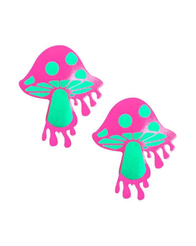 Neva Nude Neon Pink Melty Green Shroom Pasties sold by iHeartRaves