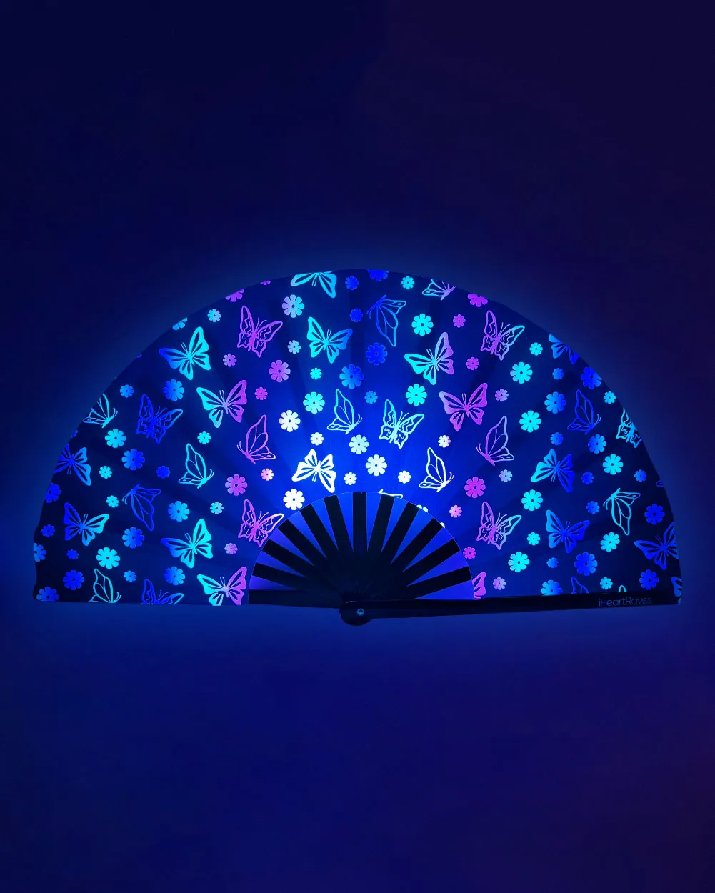 Butterfly Realm UV Reactive Hand Fan sold by iHeartRaves product image thumbnail 2