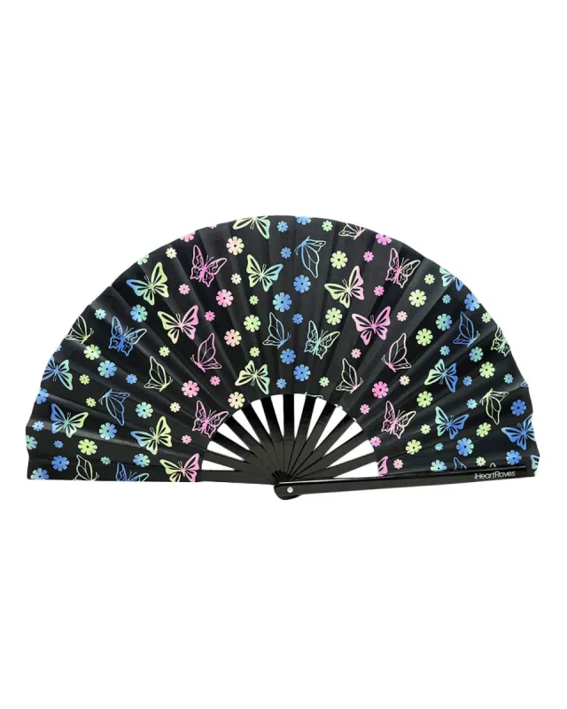 Butterfly Realm UV Reactive Hand Fan sold by iHeartRaves