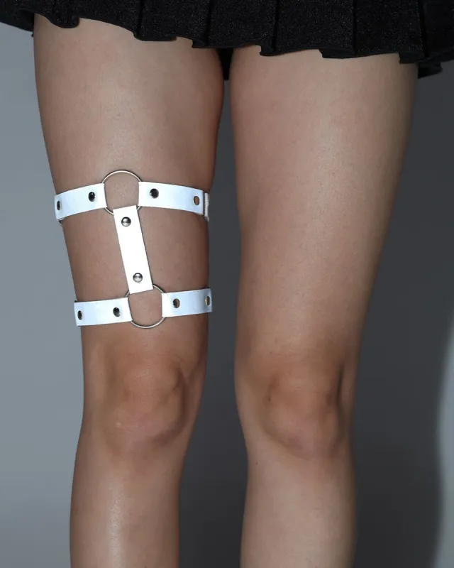 Warning Shot Silver Reflective Leg Garter sold by iHeartRaves