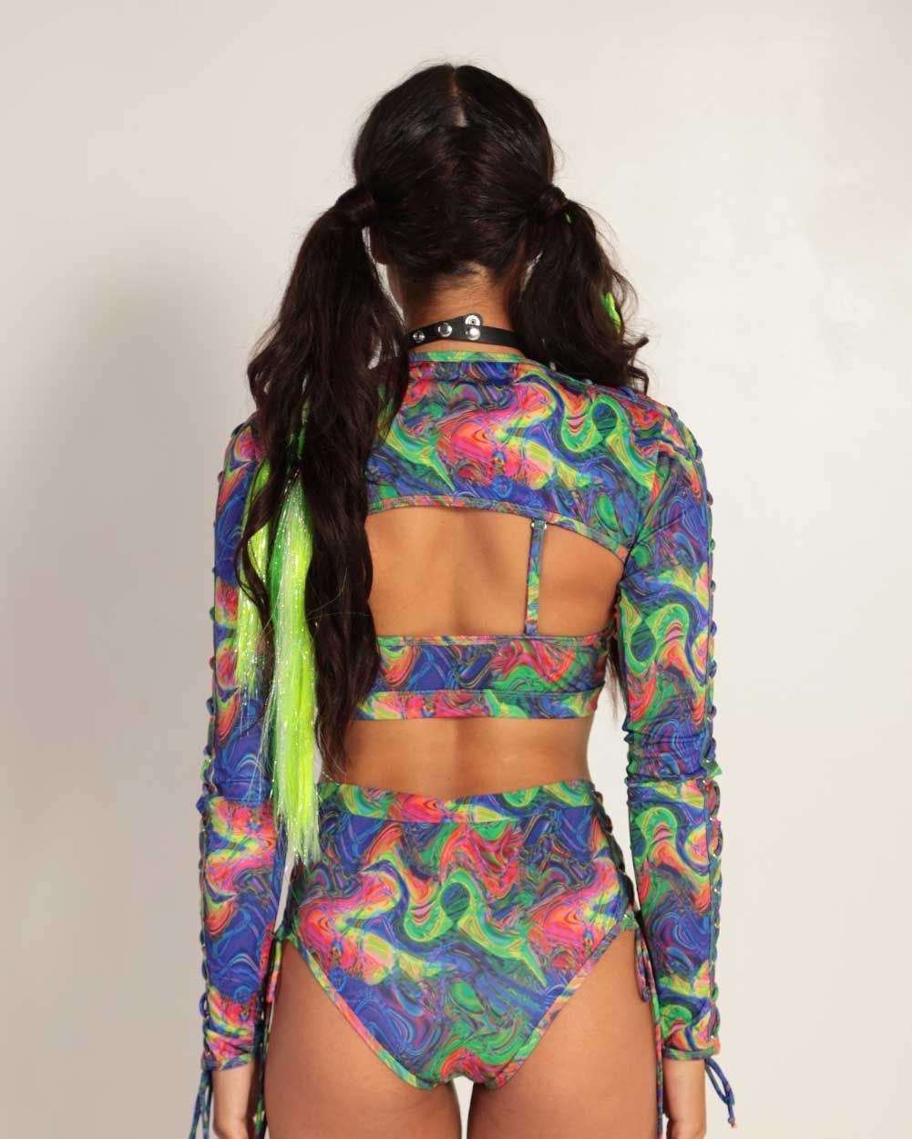 Supersonic Rainbow Swirl Ultra Crop Top sold by iHeartRaves product image thumbnail 4