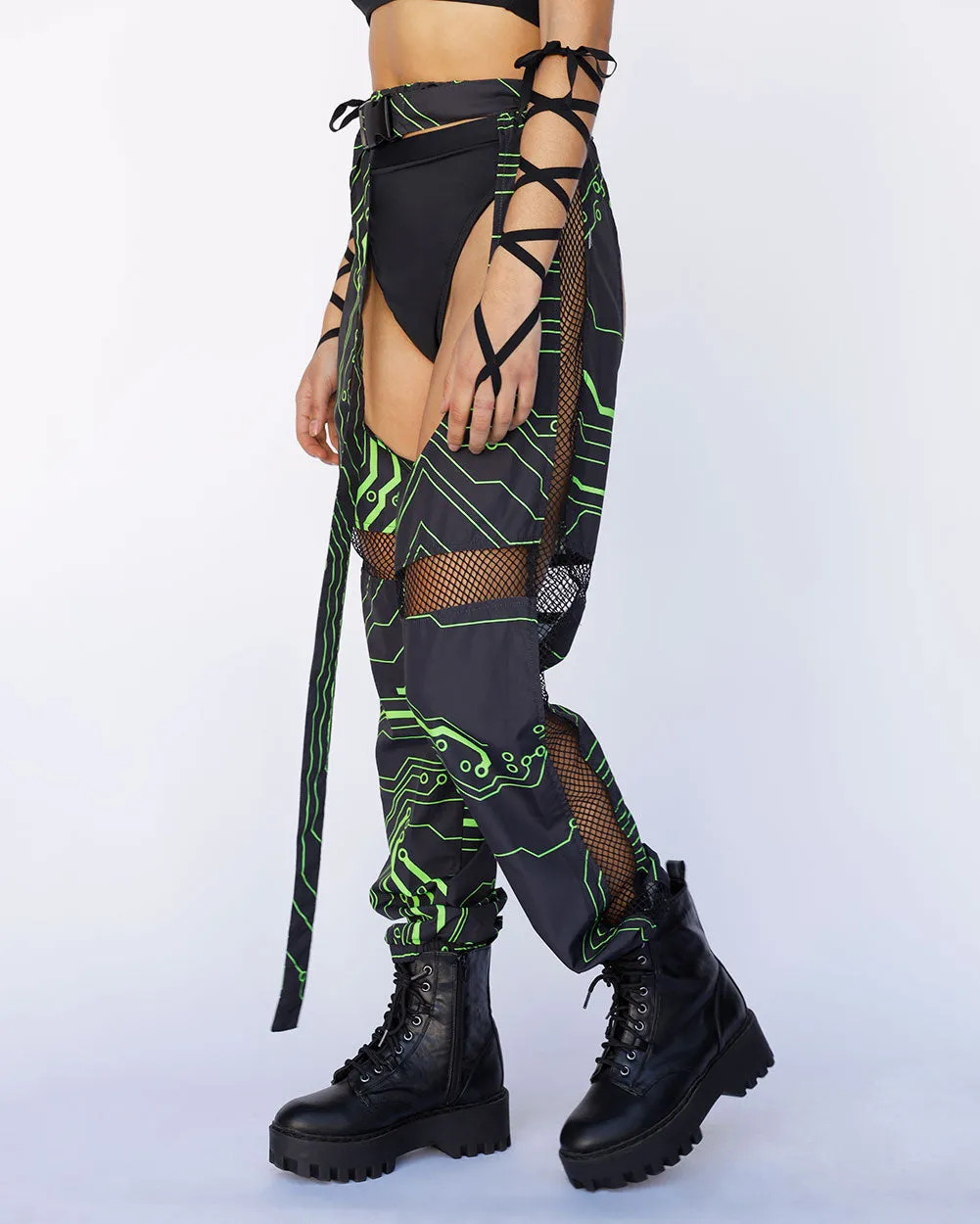 Cyber Matrix Fishnet Chaps sold by iHeartRaves product image thumbnail 5