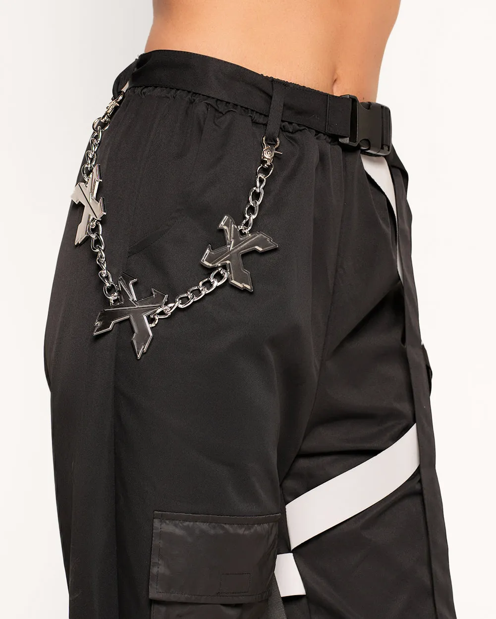 Chaps De Rave IHeartRaves – Réfléchissants Rose Avec Chaînes – Unisexe Taille 2XL