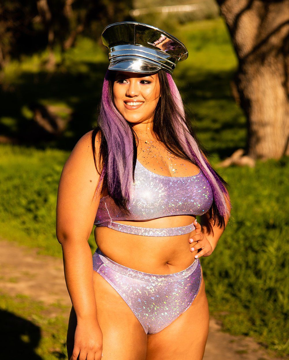 Lavender Dreamz Holo High Cut Booty Shorts sold by iHeartRaves product image thumbnail 12