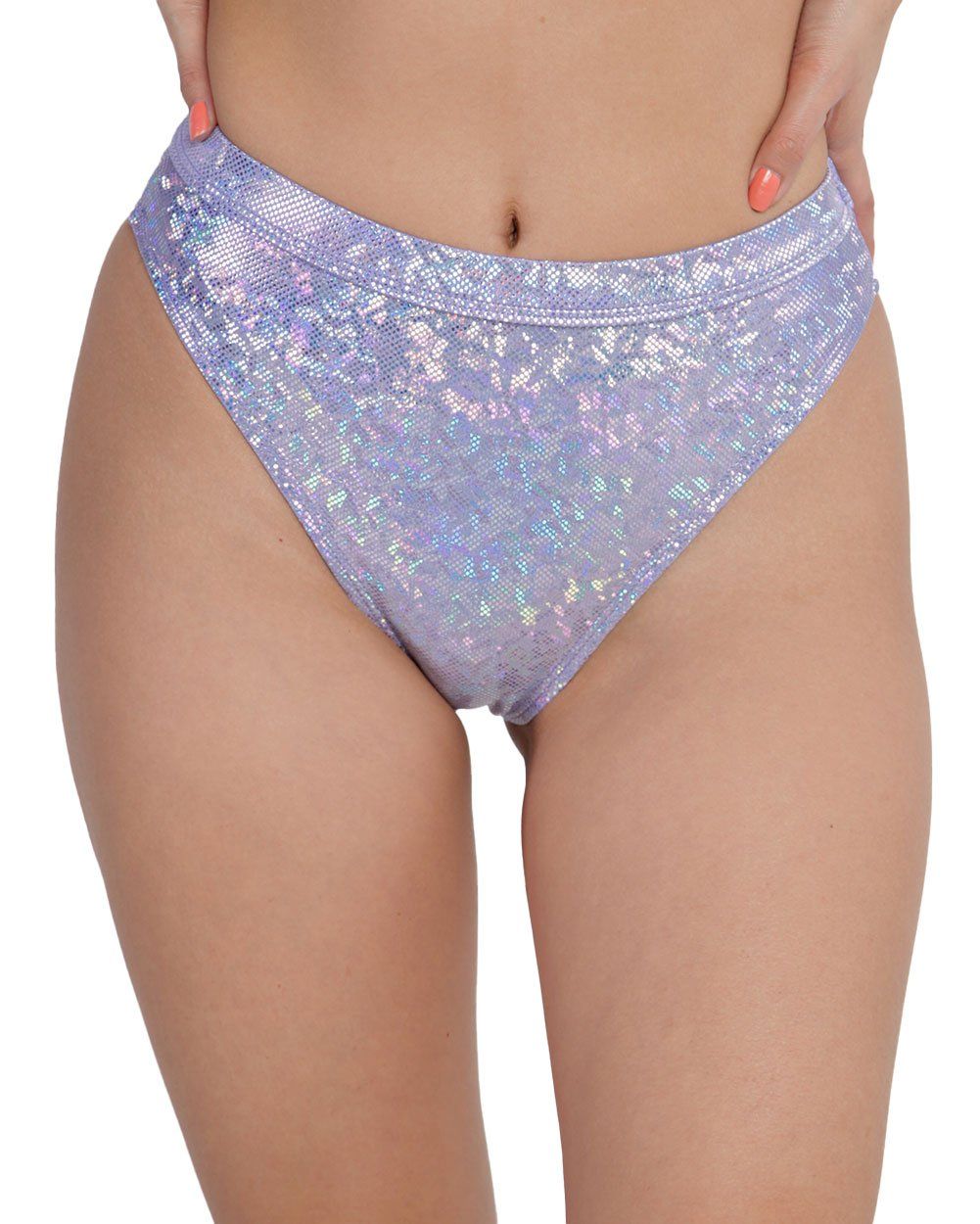 Lavender Dreamz Holo High Cut Booty Shorts sold by iHeartRaves