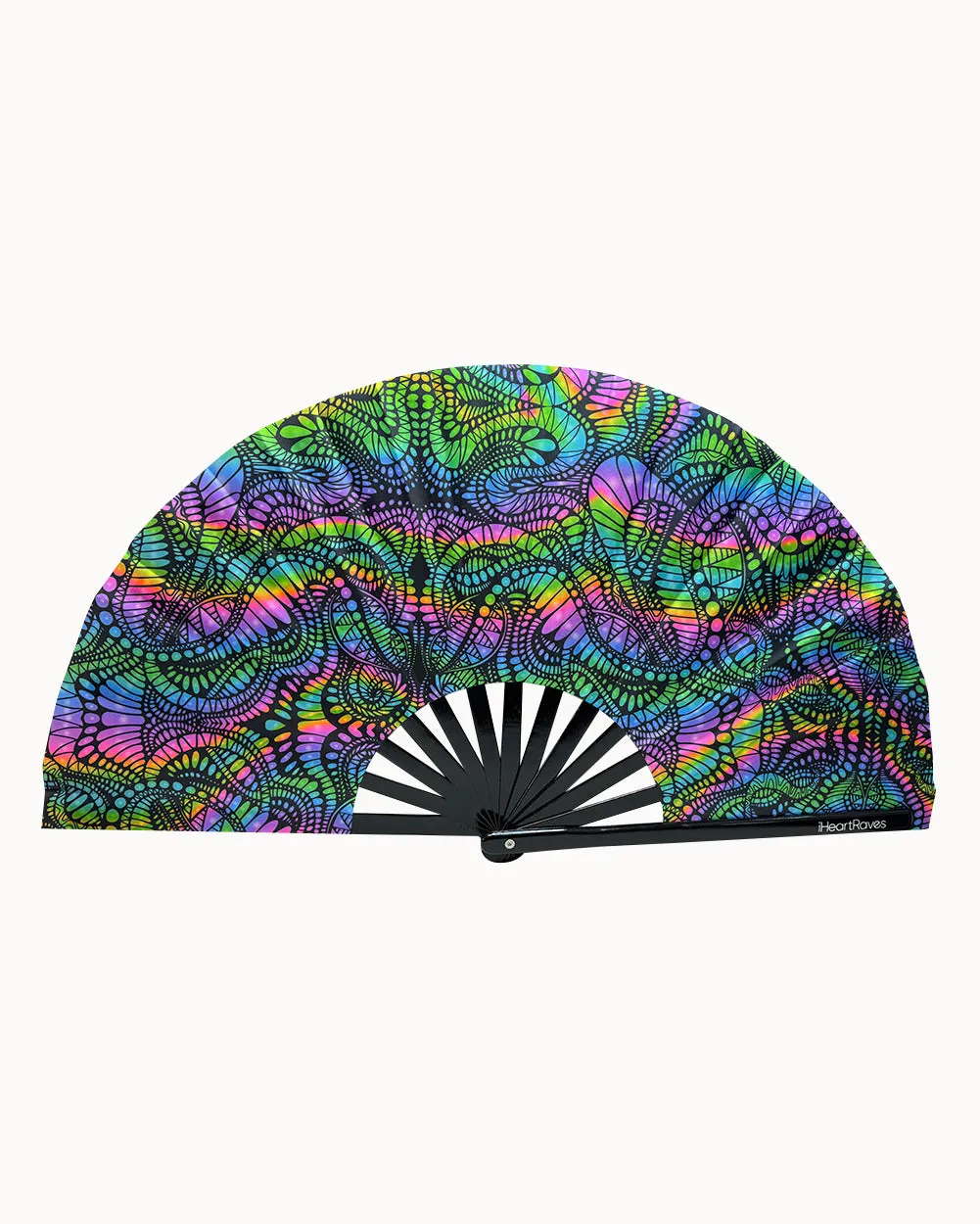 Disco Deity Rainbow Reflective Hand Fan sold by iHeartRaves
