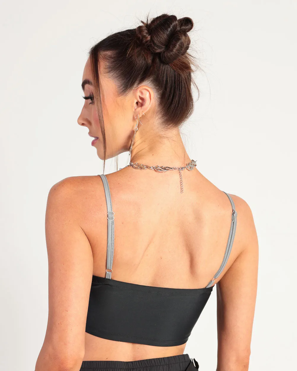 Thunder Shock Reflective Speed Clasp Crop Top sold by iHeartRaves product image thumbnail 3