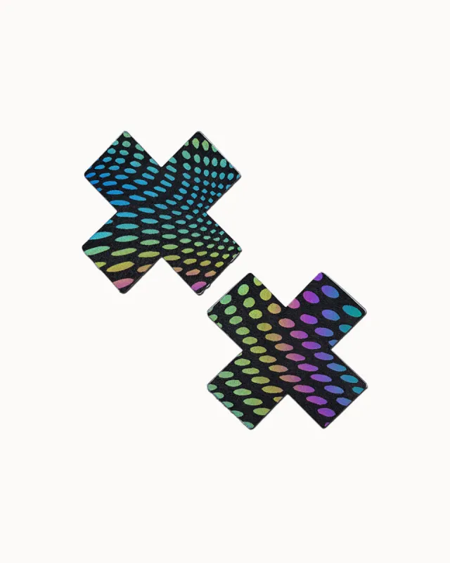 Pastease x iHR Pixel Perfect Rainbow Reflective Pasties sold by iHeartRaves