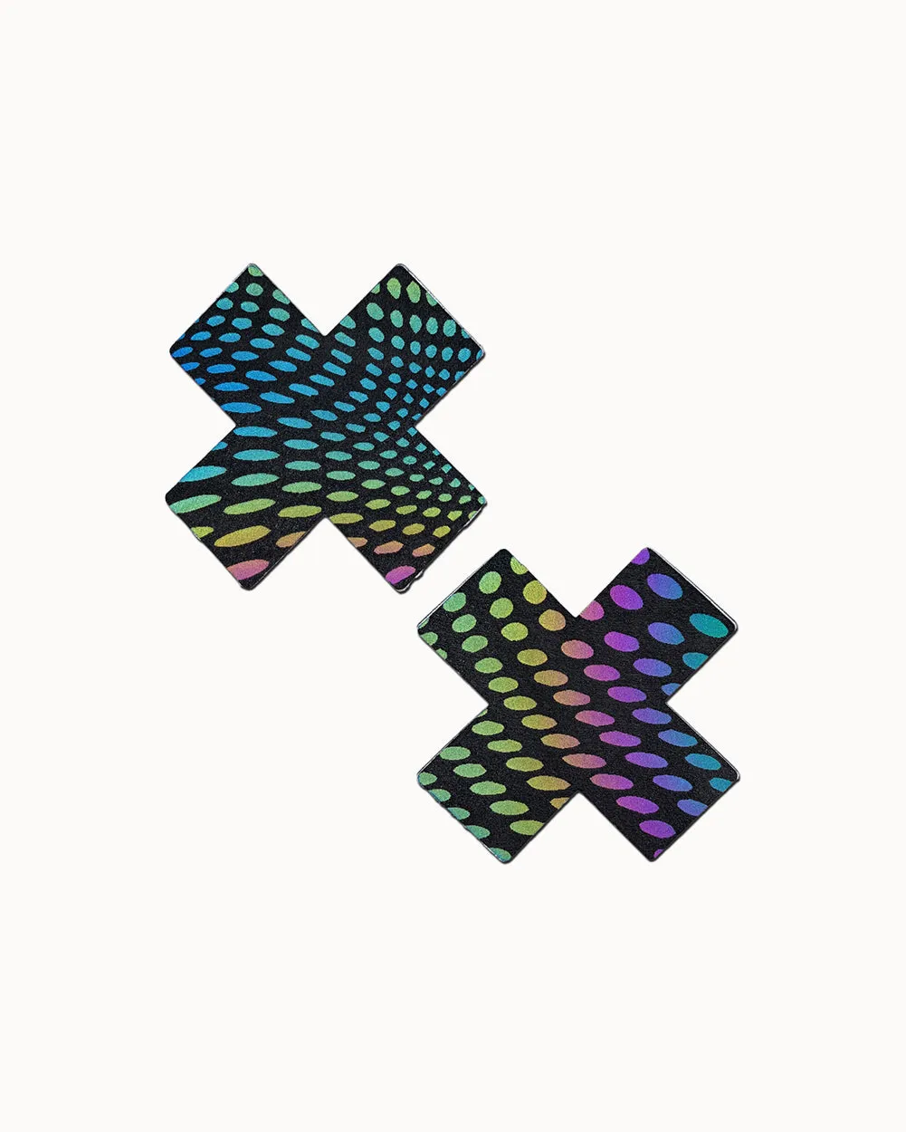 Pastease x iHR Pixel Perfect Rainbow Reflective Pasties sold by iHeartRaves