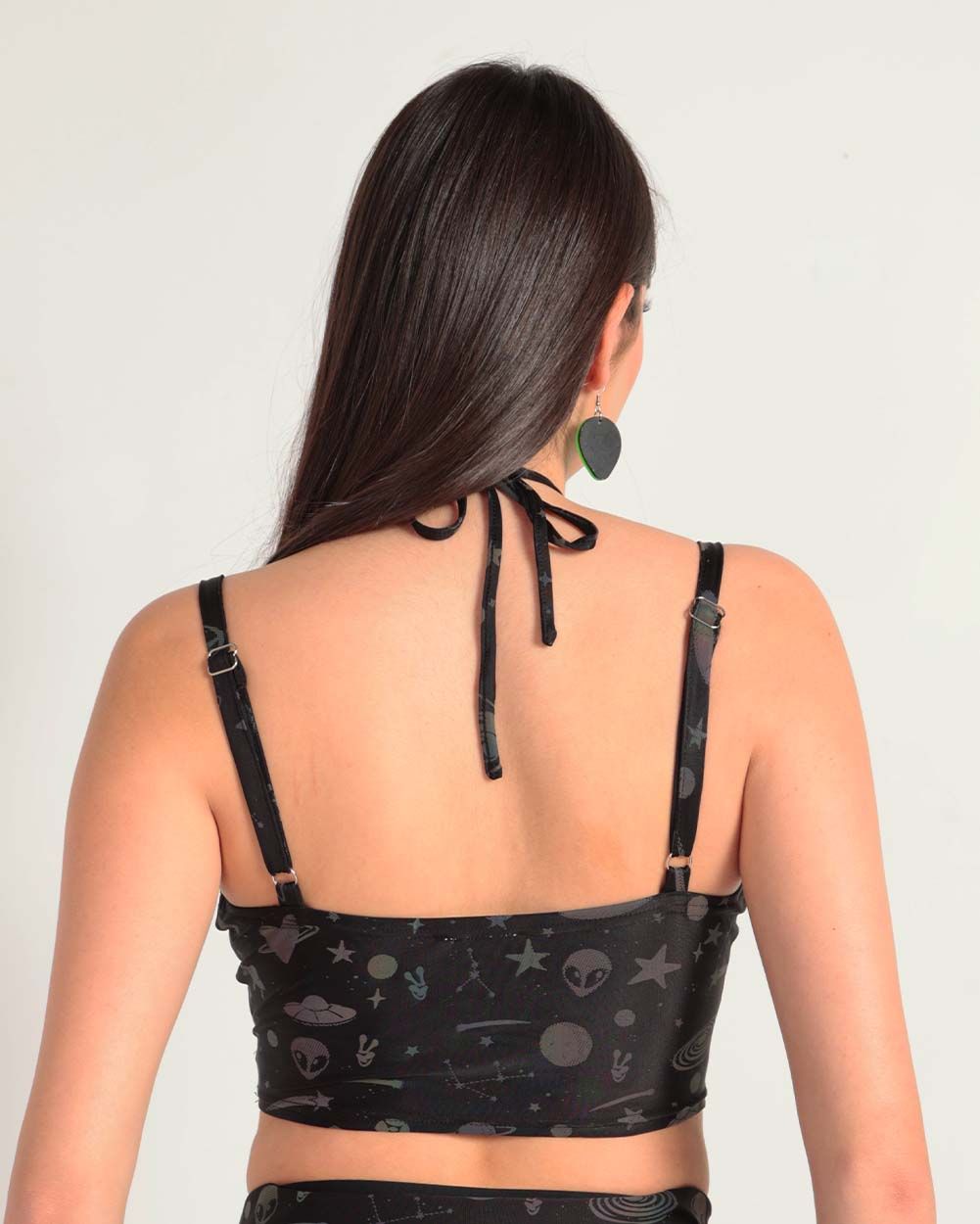 Silly in Space Rainbow Reflective Cutout Halter Top sold by iHeartRaves product image thumbnail 4