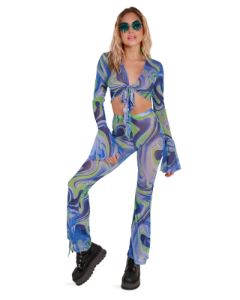 Blue Blossom Bell Bottoms sold by iHeartRaves