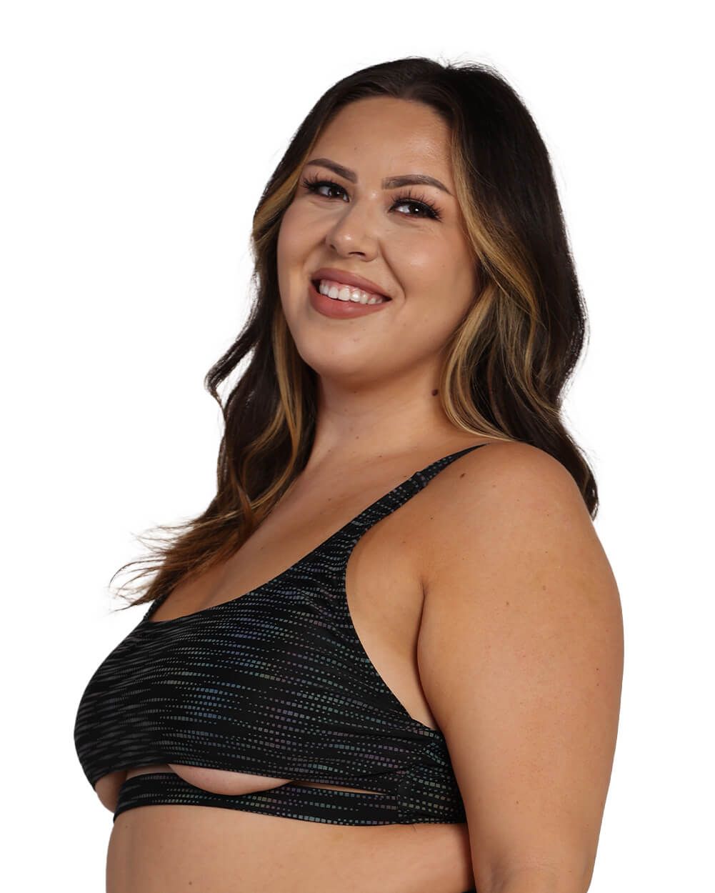 Rainbow Glow Reflective Underboob Crop Top sold by iHeartRaves product image thumbnail 10