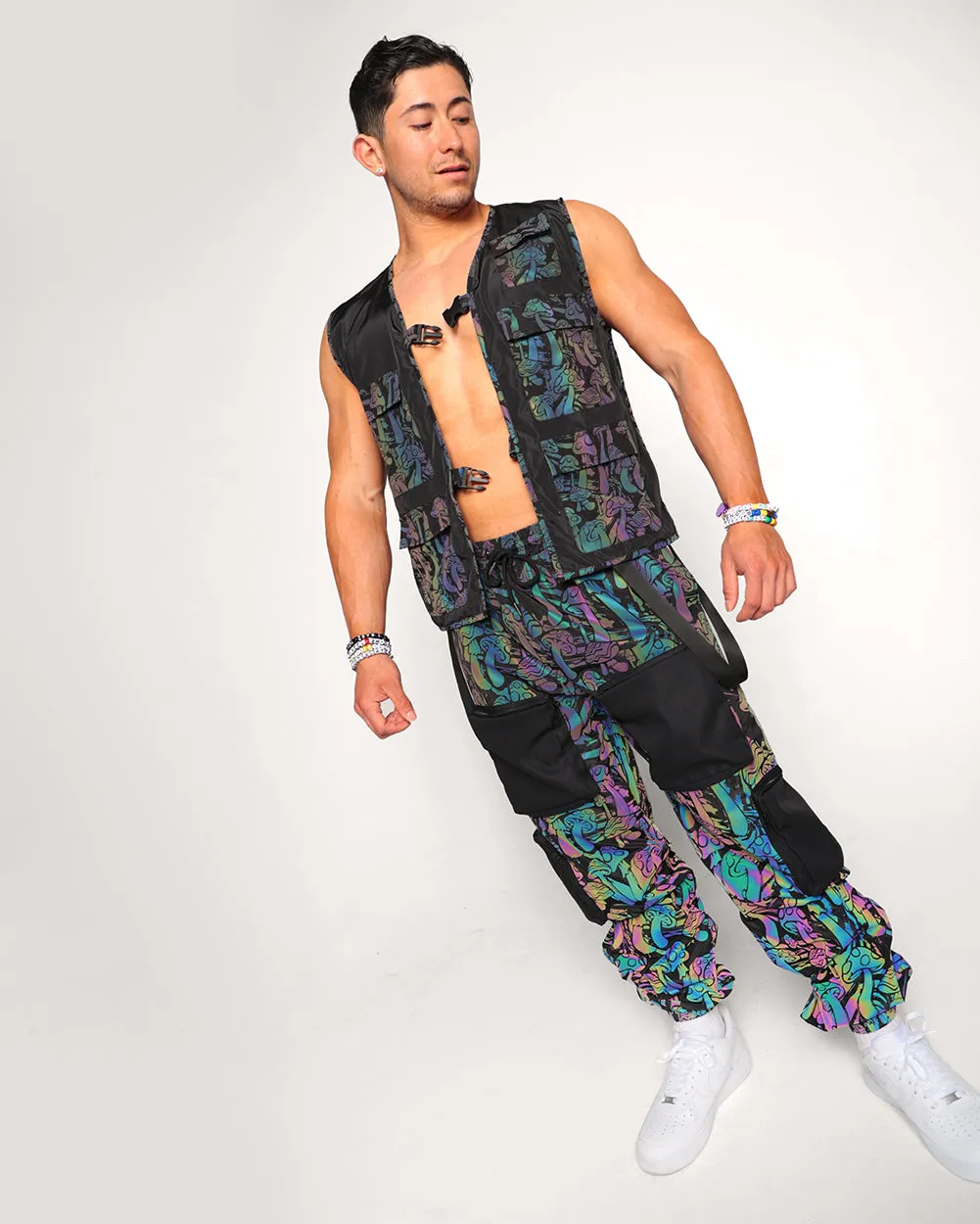 Fantastic Fungi Rainbow Reflective Joggers sold by iHeartRaves product image thumbnail 3