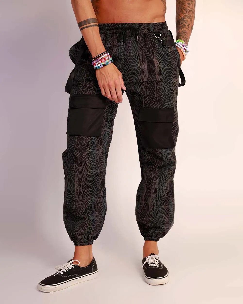 Deep Night Rainbow Reflective Joggers sold by iHeartRaves product image thumbnail 2