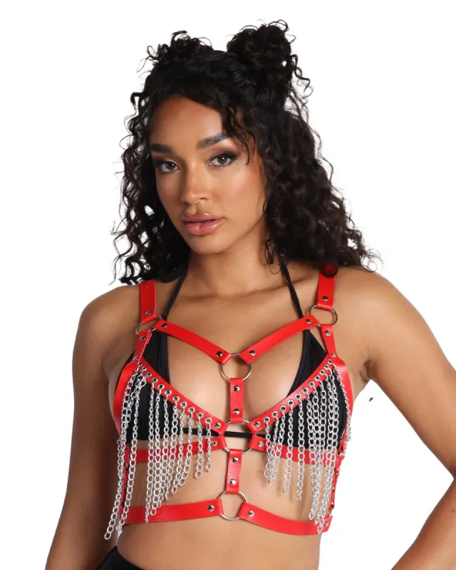Troublemaker Chain Harness Top sold by iHeartRaves
