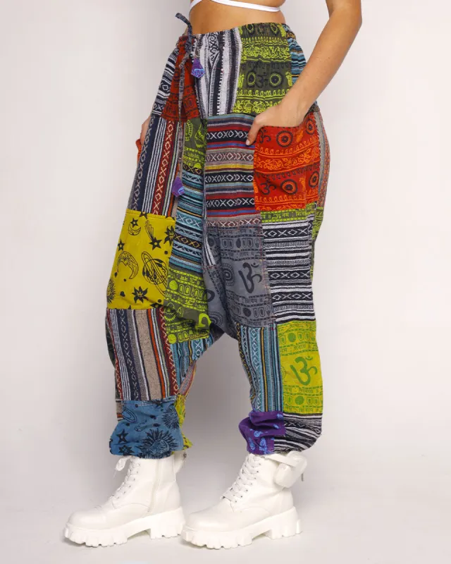 One with the Forest Patchwork Unisex Harem Pants sold by iHeartRaves
