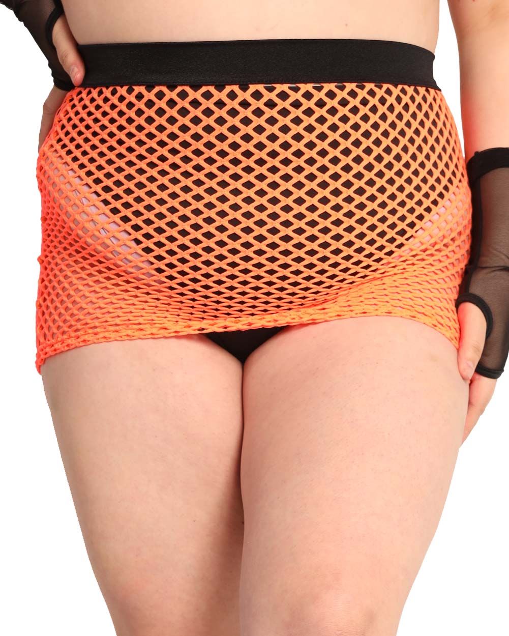 Fishnet Mini Skirt-Orange sold by iHeartRaves product image thumbnail 5