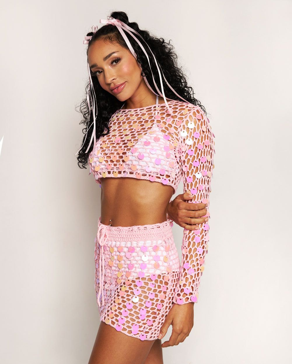 Party On My Mind Crochet Two Piece Set sold by iHeartRaves product image thumbnail 3