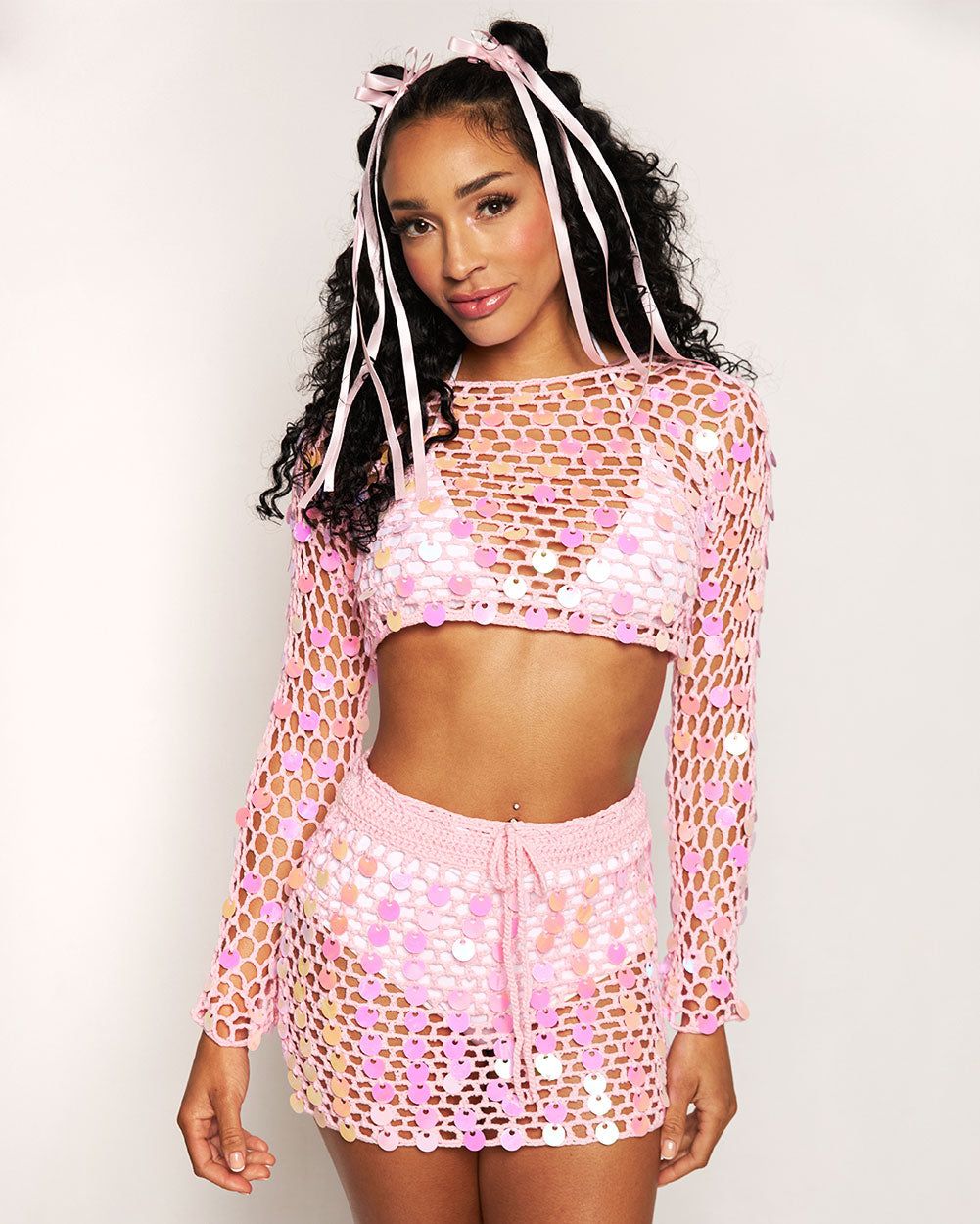 Party On My Mind Crochet Two Piece Set sold by iHeartRaves