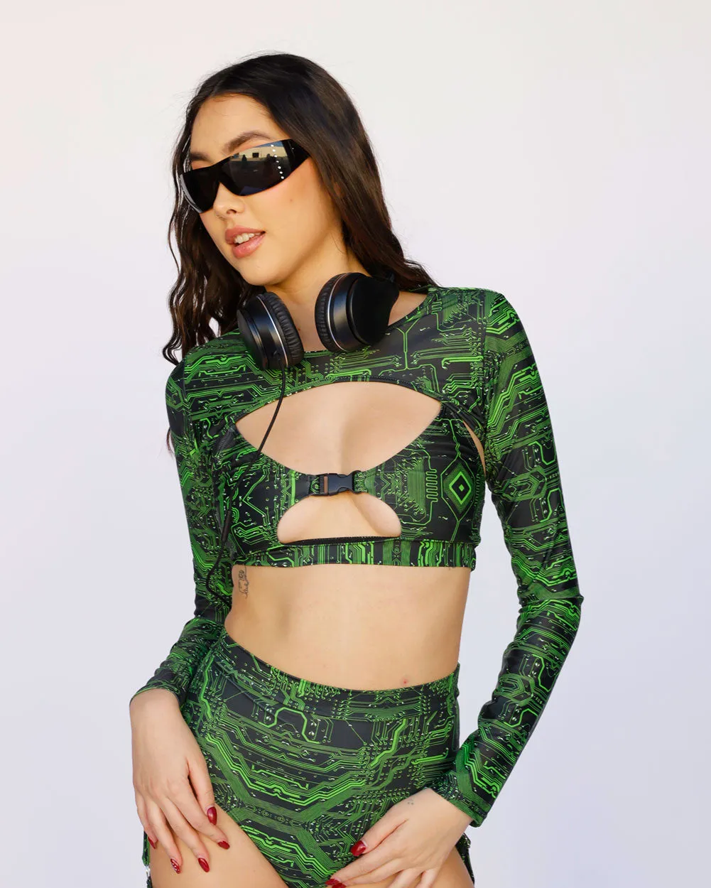 Cyber Matrix Ultra Crop Top sold by iHeartRaves product image thumbnail 2