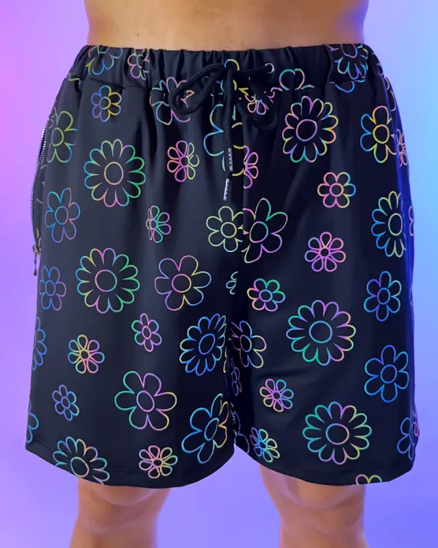 Rainbow Reflective Daisy Shorts sold by iHeartRaves