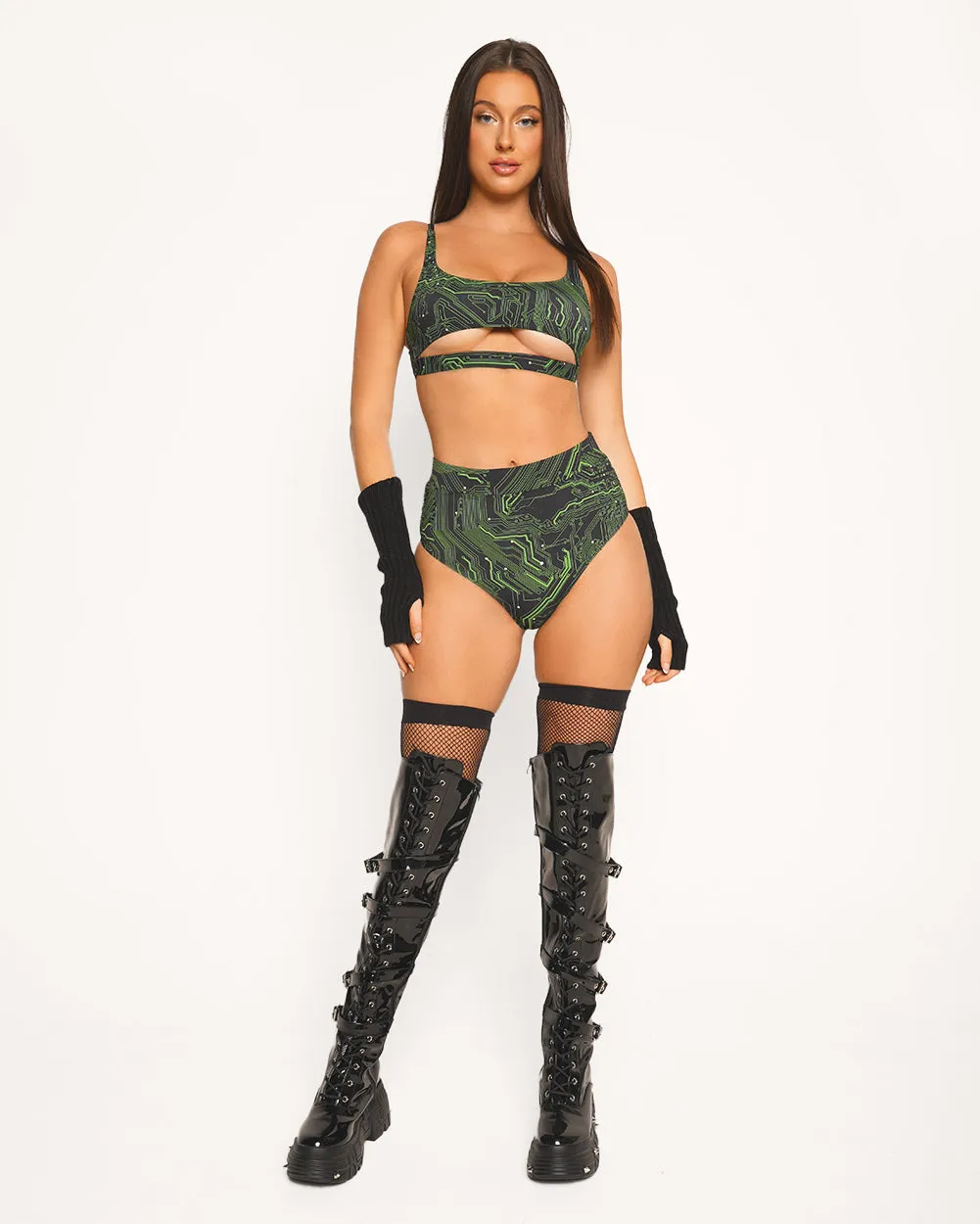 Recycled Fabric Cyber Matrix Bottoms sold by iHeartRaves product image thumbnail 3