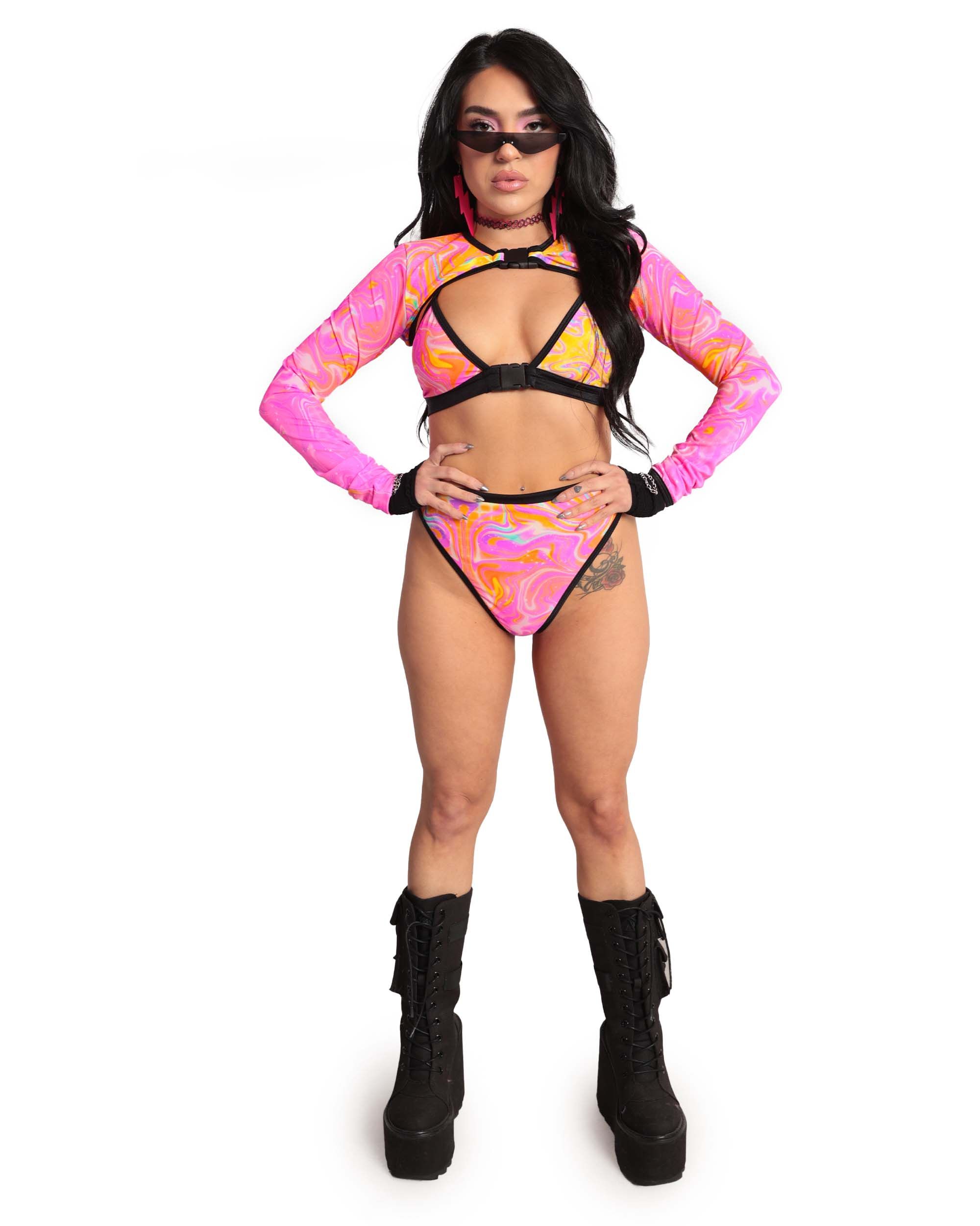 Rolita Couture x iHR Fractal Flashbacks Ultra Crop Top sold by iHeartRaves product image thumbnail 4