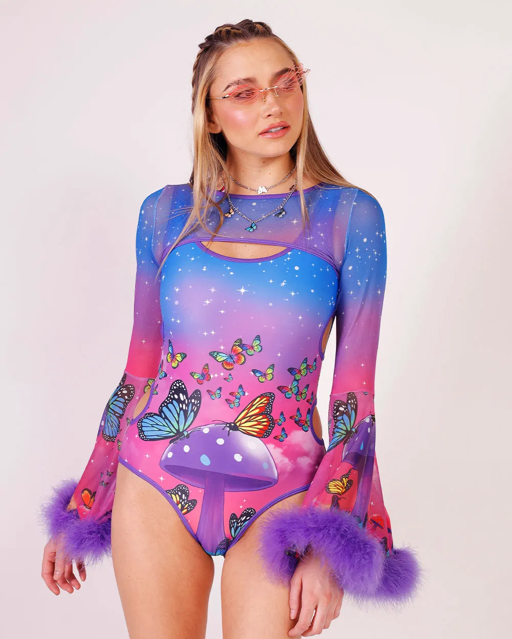 Psychedelic Paradise Rainbow Ultra Crop Top sold by iHeartRaves product image thumbnail 2