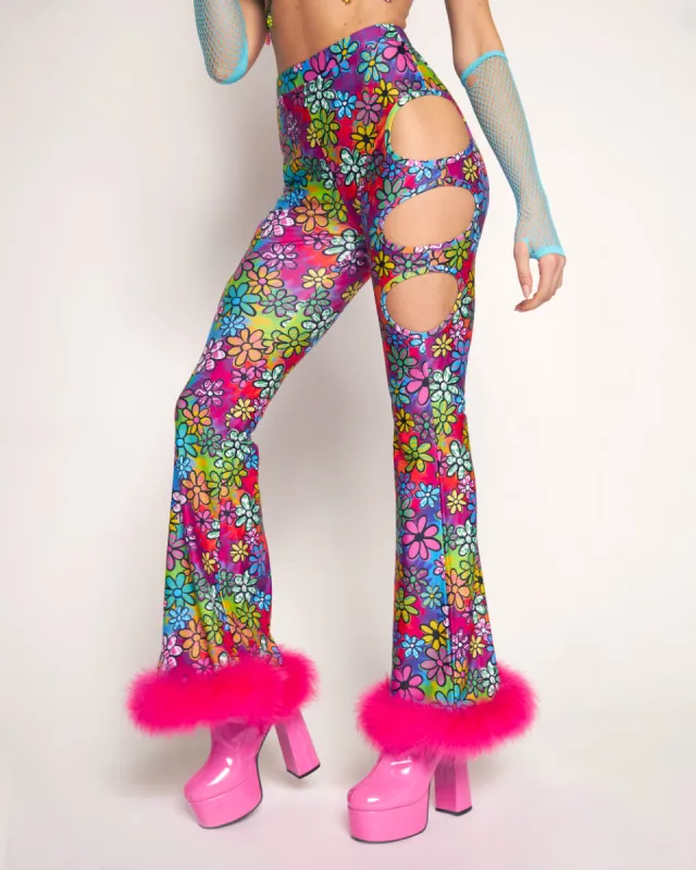 Daisy Dreamland Marabou Bell Bottoms sold by iHeartRaves