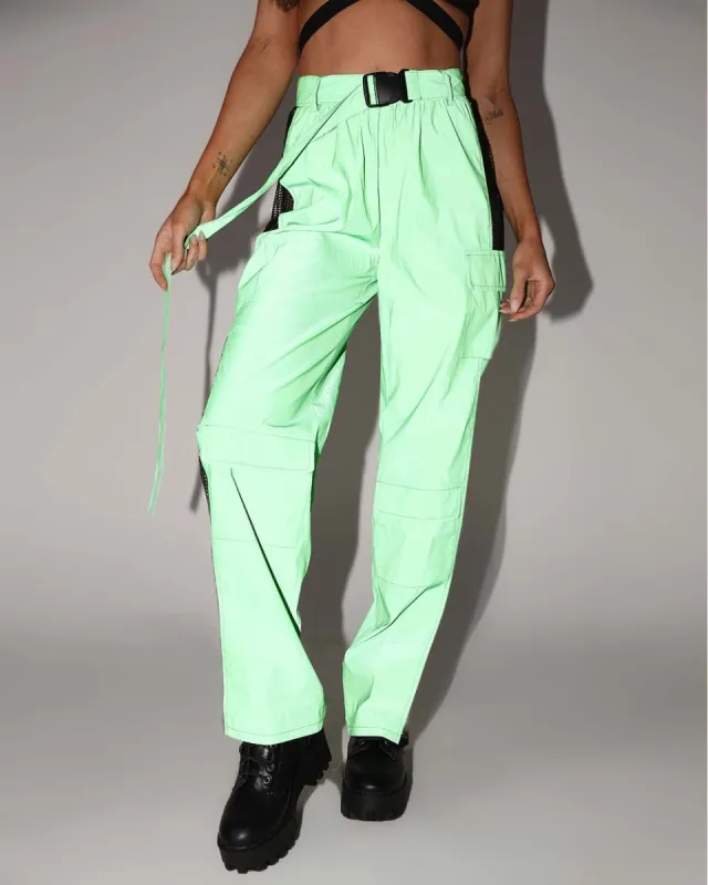 Fastlane Reflective Fishnet Cargo Pants sold by iHeartRaves