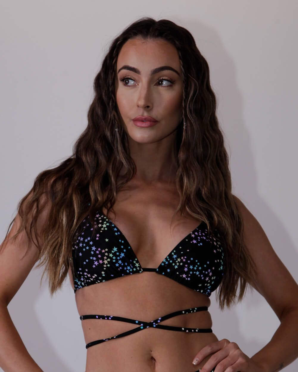 Dazzling Stars Reflective Triangle Top sold by iHeartRaves