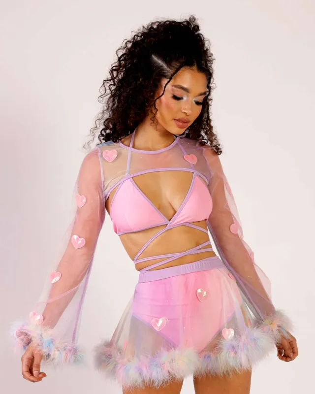 Ari x iHeartRaves Love's A Mesh Pastel Rainbow Top sold by iHeartRaves