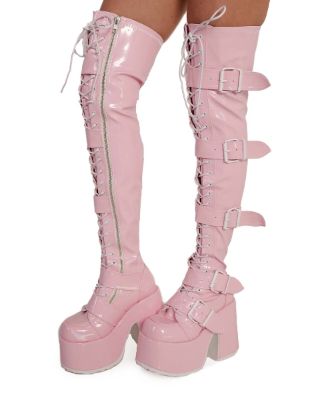 Demonia Power Move Thigh-High Boots sold by iHeartRaves