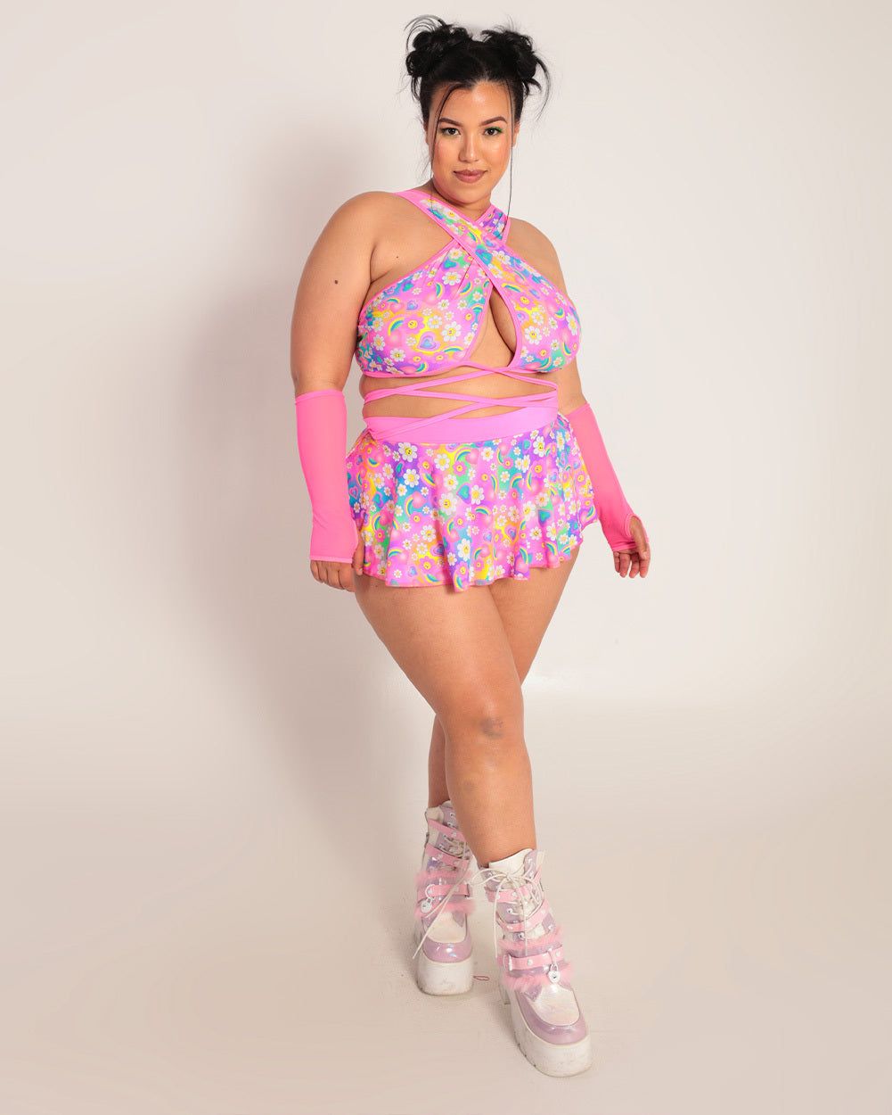 Rolita Couture x iHR Poppy Petals Mini Skirt sold by iHeartRaves product image thumbnail 8