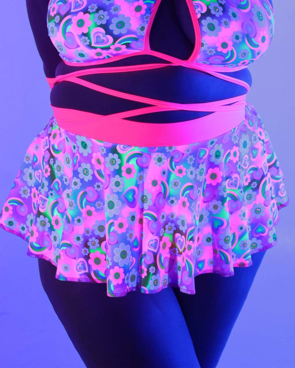 Rolita Couture x iHR Poppy Petals Mini Skirt sold by iHeartRaves product image thumbnail 7