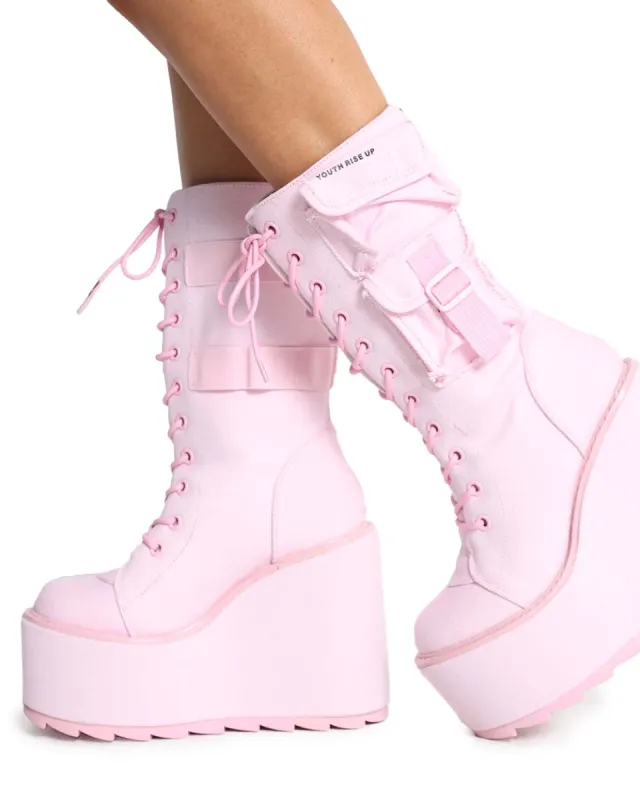 YRU Dune Desert Pink Platform Boots sold by iHeartRaves
