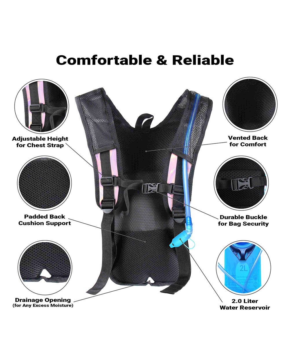 Faireality Holographic Hydration Pack sold by iHeartRaves product image thumbnail 4